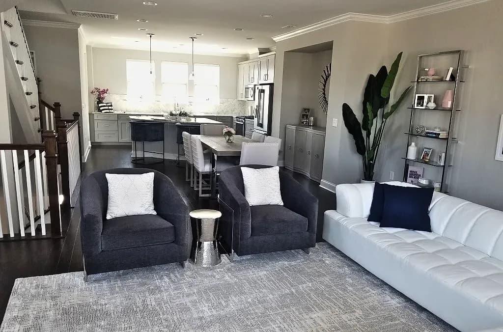 Open living level of a 3 bedroom townhome for rent in Charlotte, NC